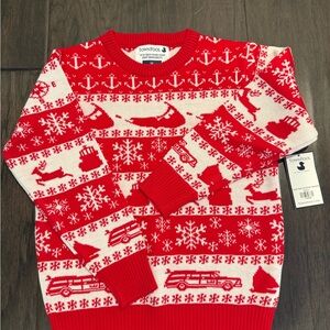 Red and White Nantucket Nautical Sweater